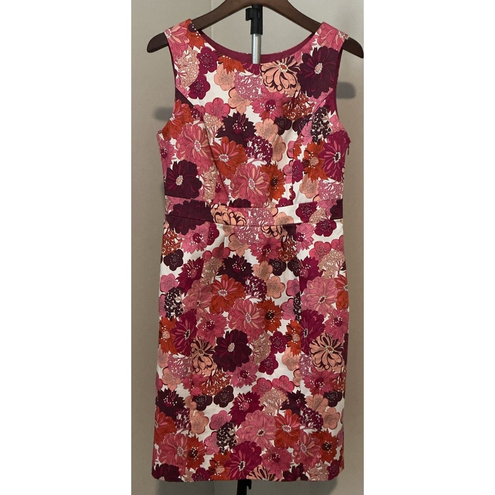 Liberty of London Target Dress Women Sz 8 Sateen Shift Pink Floral‎